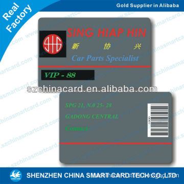 CR80 54*86mm plastic pvc club barcode discount card